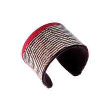 Load image into Gallery viewer, Titanium Red: Upcycled Obi Belt Cuff - ShopCurious
