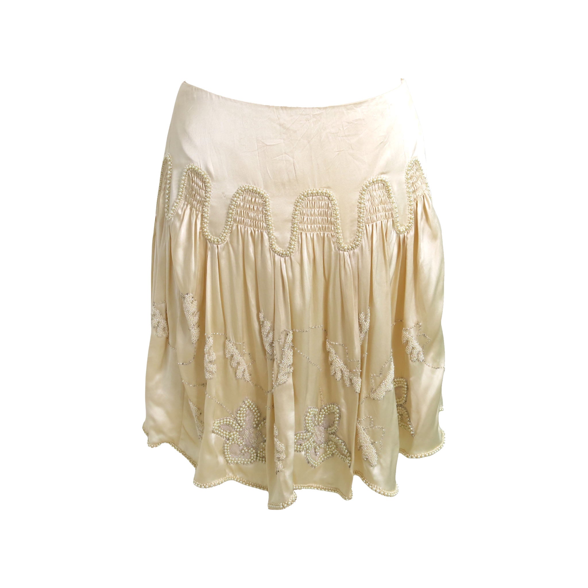 Silk hotsell embroidered skirt